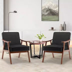 Mid-Century Modern Velvet Accent Chair with Solid Wood Frame, Wingback Lounge Chair for Living Room