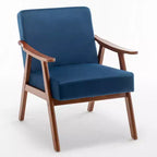 Mid-Century Modern Velvet Accent Chair with Solid Wood Frame, Wingback Lounge Chair for Living Room