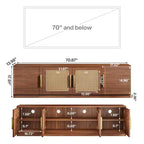 Meuble TV en bois GDFStudio Anugy Modern 71 avec 4 portes et 6 étagères
