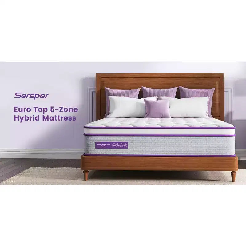 Sersper Matelas hybride à ressorts et mousse à mémoire de forme 14 pouces King
