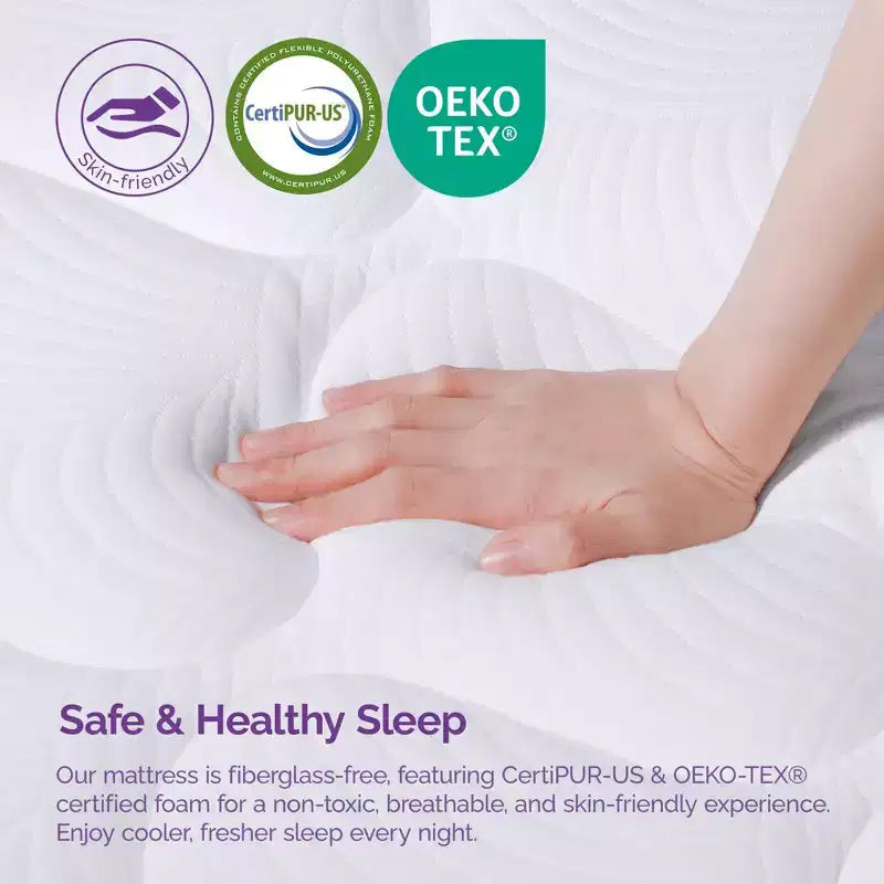 Sersper Matelas hybride à ressorts et mousse à mémoire de forme 14 pouces King