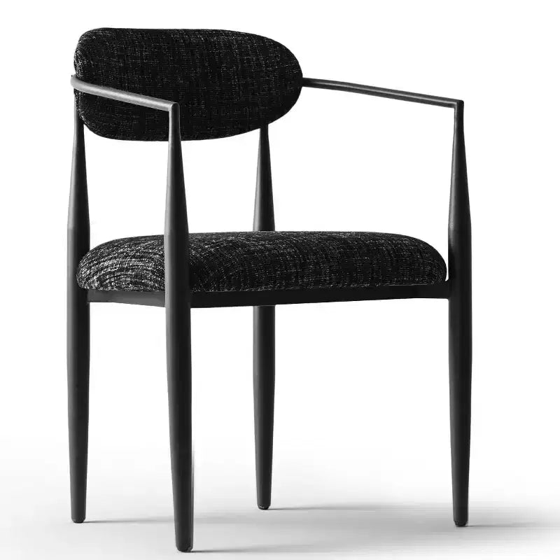 Lot de 4 chaises de salle à manger modernes avec accoudoirs, assise rembourrée douce, pieds en métal noir élégants, chaises d'appoint confortables pour cuisine ou salle à manger - Panipeachy