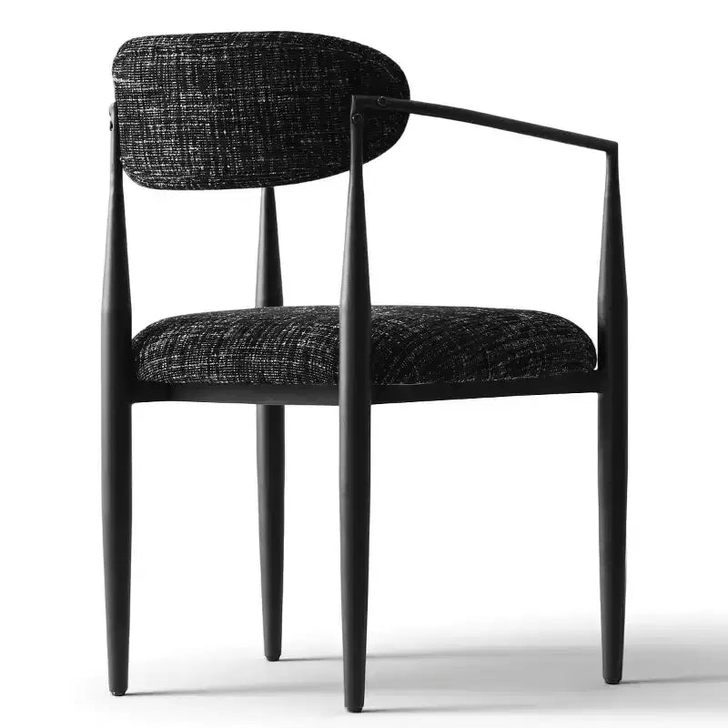 Lot de 4 chaises de salle à manger modernes avec accoudoirs, assise rembourrée douce, pieds en métal noir élégants, chaises d'appoint confortables pour cuisine ou salle à manger - Panipeachy