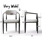 Lot de 4 chaises de salle à manger modernes avec accoudoirs, assise rembourrée douce, pieds en métal noir élégants, chaises d'appoint confortables pour cuisine ou salle à manger - Panipeachy