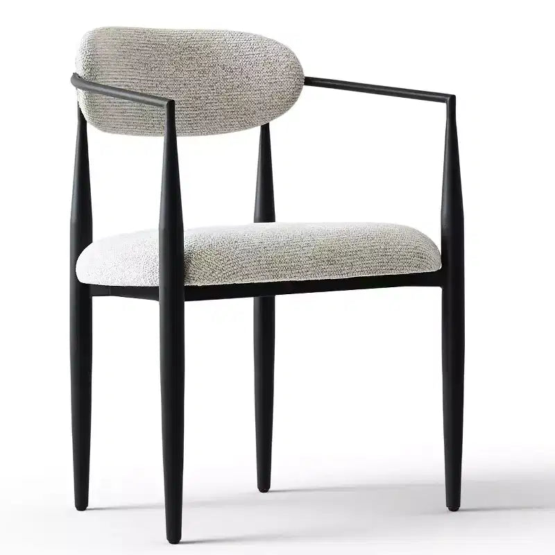 Lot de 4 chaises de salle à manger modernes avec accoudoirs, assise rembourrée douce, pieds en métal noir élégants, chaises d'appoint confortables pour cuisine ou salle à manger - Panipeachy