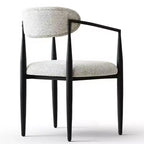 Lot de 4 chaises de salle à manger modernes avec accoudoirs, assise rembourrée douce, pieds en métal noir élégants, chaises d'appoint confortables pour cuisine ou salle à manger - Panipeachy