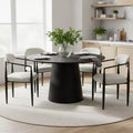 Set of 4 Modern Dining Armchairs with Soft Padded Seat, Sleek Black Metal Legs, Comfortable Side Chairs for Kitchen or Dining Room-Panipeachy