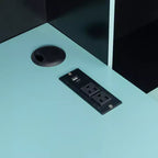 Lit de repos de jeu Full/Queen avec tête de lit bibliothèque, cadre de lit à LED avec bureau intégré, tiroirs et station de charge - ModernLuxe