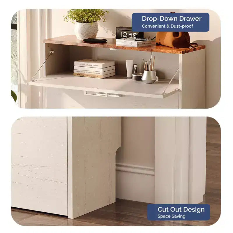 Meuble à chaussures Karl Home 31 W avec 2 tiroirs basculants et 1 tiroir