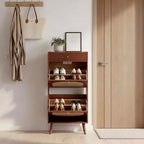 Karl Home Rattan Panel 1 Drawer 2 Flip-Drawer Shoe Cabinet Particleboard 21.26 W
