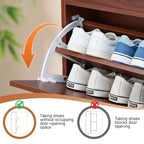 Karl Home Rattan Panel 1 Drawer 2 Flip-Drawer Shoe Cabinet Particleboard 21.26 W