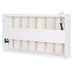 Lit escamotable moderne Luxystar avec motif imprimé tendance, éclairage sous le lit et prise de courant.