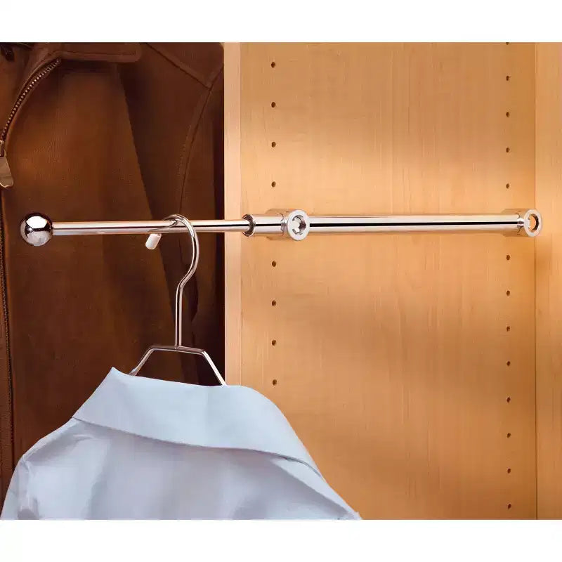 Rev-A-Shelf 14 tringles coulissantes escamotables, support de rangement de vêtements coulissant extensible avec matériel de montage, chromé, CVR-14-CR (paquet de 2)