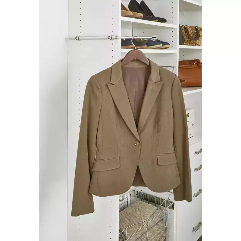 Rev-A-Shelf 14 tringles coulissantes escamotables, support de rangement de vêtements coulissant extensible avec matériel de montage, chromé, CVR-14-CR (paquet de 2)