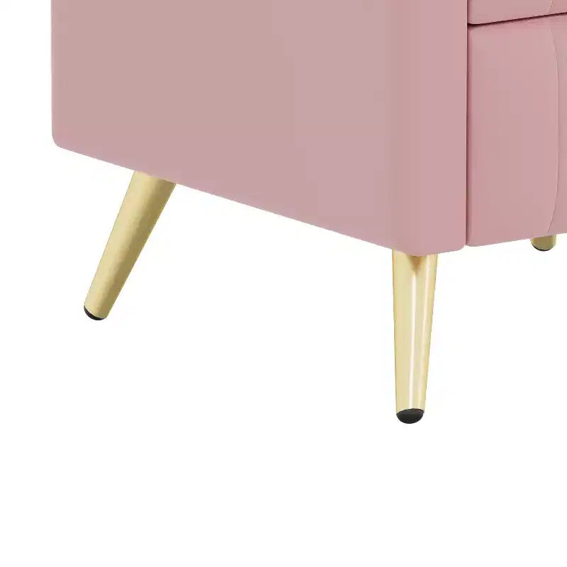 Table de Chevet Capitonnée en Bois Élégante et Fonctionnelle à 3 Tiroirs pour Chambre à Coucher ou Salon