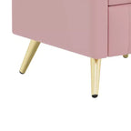 Table de Chevet Capitonnée en Bois Élégante et Fonctionnelle à 3 Tiroirs pour Chambre à Coucher ou Salon