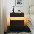 LED LED Lighted 3 Drawer Nightstand for Bedroom Living Room