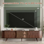 Mid-Century Modern TV Stand for TVs up to 80, Entertainment Center with Tambour Doors & Fluted Drawers, Walnut Brown Media Console - ModernLuxe