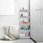 ALUCSET 5-Tier Storage Cart Organizer Rolling Utility Cart, Mobile Shelving Unit Slide Out Storage Shelves for Kitchen Bathroom Laundry Room & Dresser