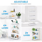 ALUCSET 5-Tier Storage Cart Organizer Rolling Utility Cart, Mobile Shelving Unit Slide Out Storage Shelves for Kitchen Bathroom Laundry Room & Dresser