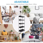 ALUCSET 5-Tier Storage Cart Organizer Rolling Utility Cart, Mobile Shelving Unit Slide Out Storage Shelves for Kitchen Bathroom Laundry Room & Dresser