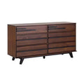 Modern 6-Drawer Double Dresser with Long Handles Walnut - Walker Edison