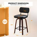 360 Swivel Counter Height Bar Stools Set of 2