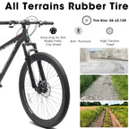 GDFStudio Trailcrest 26 Inch All-Terrain 21-Speed Front Suspension Mountain Bike