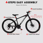 GDFStudio Trailcrest 26 Inch All-Terrain 21-Speed Front Suspension Mountain Bike