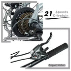 GDFStudio Trailcrest 26 Inch All-Terrain 21-Speed Front Suspension Mountain Bike