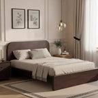 Cadre de lit plateforme moderne en bois Taro avec tête de lit arrondie Christopher Knight Home