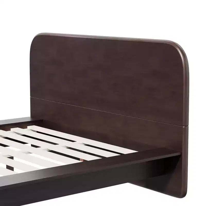 Cadre de lit plateforme moderne en bois Taro avec tête de lit arrondie Christopher Knight Home