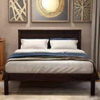 FAMYYT Twin Size Platform Bed with Headboard, No Box Spring Required, Easy Assembly, Espresso