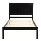 Lit plateforme double FAMYYT avec tête de lit, aucun sommier tapissier requis, montage facile, Espresso