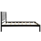 Lit plateforme double FAMYYT avec tête de lit, aucun sommier tapissier requis, montage facile, Espresso