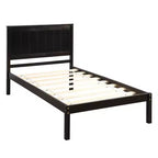 Lit plateforme double FAMYYT avec tête de lit, aucun sommier tapissier requis, montage facile, Espresso