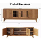 Meuble TV Mid-Century Modern GustoWave avec portes à grille, étagères réglables et rangement