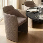 Lot de 4 chaises de salle à manger modernes rembourrées avec accoudoirs, chaises de cuisine et de salle à manger à dossier semi-fermé, sièges de salle à manger contemporains - Panipeachy