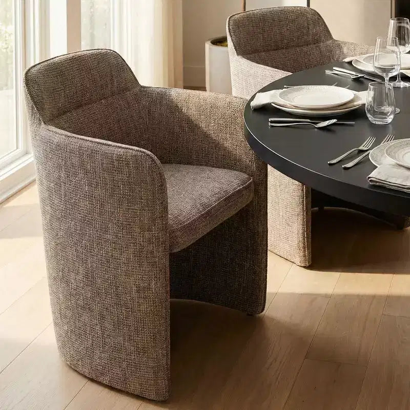 Lot de 4 chaises de salle à manger modernes rembourrées avec accoudoirs, chaises de cuisine et de salle à manger à dossier semi-fermé, sièges de salle à manger contemporains - Panipeachy