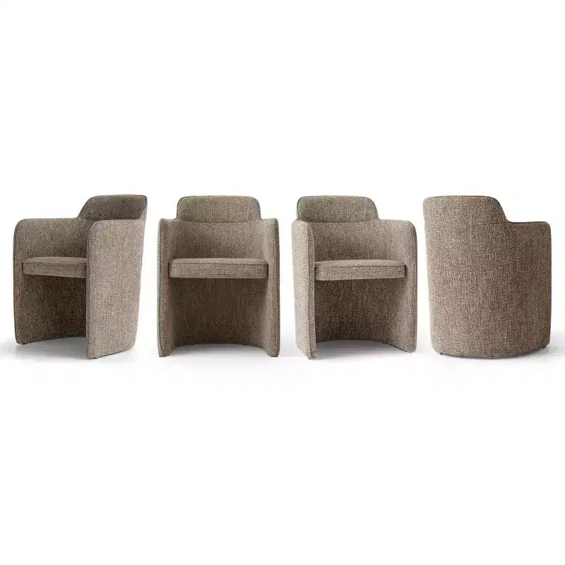Lot de 4 chaises de salle à manger modernes rembourrées avec accoudoirs, chaises de cuisine et de salle à manger à dossier semi-fermé, sièges de salle à manger contemporains - Panipeachy