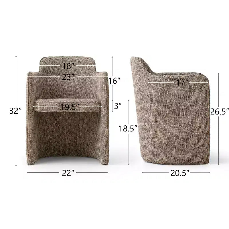 Lot de 4 chaises de salle à manger modernes rembourrées avec accoudoirs, chaises de cuisine et de salle à manger à dossier semi-fermé, sièges de salle à manger contemporains - Panipeachy