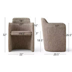 Lot de 4 chaises de salle à manger modernes rembourrées avec accoudoirs, chaises de cuisine et de salle à manger à dossier semi-fermé, sièges de salle à manger contemporains - Panipeachy