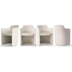 Lot de 4 chaises de salle à manger modernes rembourrées avec accoudoirs, chaises de cuisine et de salle à manger à dossier semi-fermé, sièges de salle à manger contemporains - Panipeachy