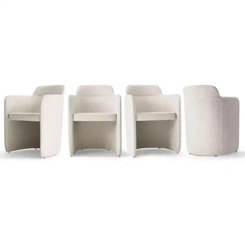 Lot de 4 chaises de salle à manger modernes rembourrées avec accoudoirs, chaises de cuisine et de salle à manger à dossier semi-fermé, sièges de salle à manger contemporains - Panipeachy