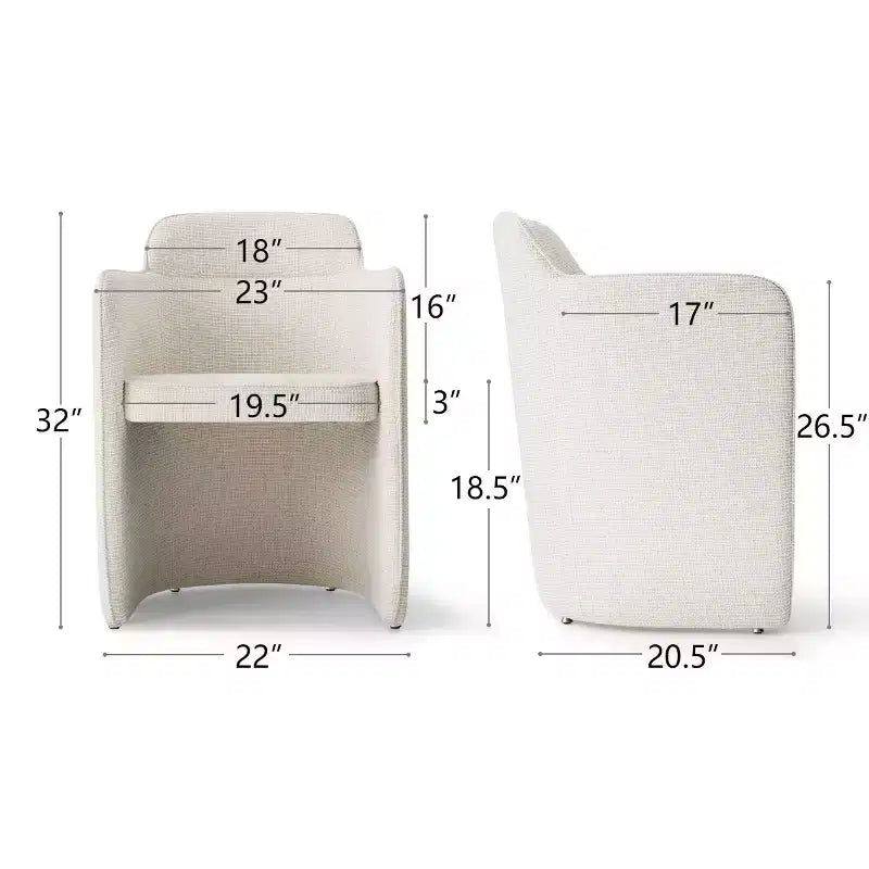 Lot de 4 chaises de salle à manger modernes rembourrées avec accoudoirs, chaises de cuisine et de salle à manger à dossier semi-fermé, sièges de salle à manger contemporains - Panipeachy