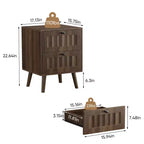 GDFStudio Roberto Modern Wooden Nightstands with Solid Wood Legs and 2 Drawers (Set of 2)