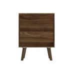 GDFStudio Roberto Modern Wooden Nightstands with Solid Wood Legs and 2 Drawers (Set of 2)