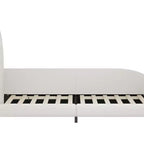 Twin Upholstered Rabbit Princess Bed, Platform Bed with Headboard and Footboard, White