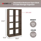 ClosetMaid 459000 Organisateur de rangement à 9 casiers robuste décoratif à dos ouvert, en gris graphite avec quincaillerie, pour placard, maison, bureau ou jouets