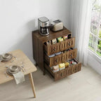 GDFStudio Vittorio Commode Moderne en Bois 24 avec 3 Tiroirs et Boutons en Métal